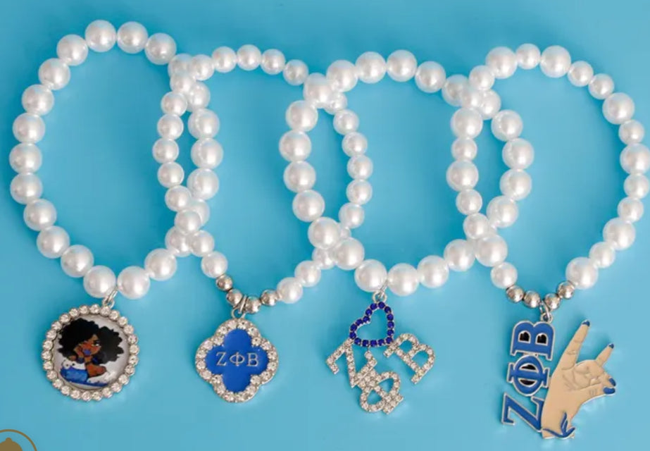 Blue and White Pearl Charms