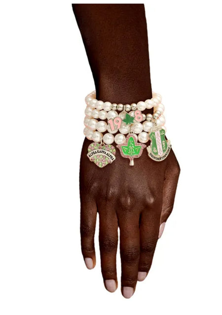 Ivory Pearl Charm Bracelet Set