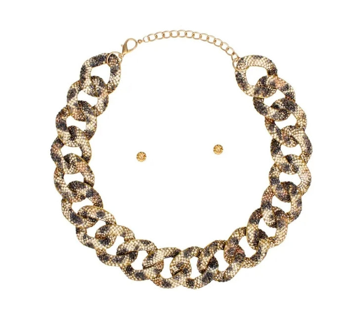 Rhinestone Cheetah Necklace