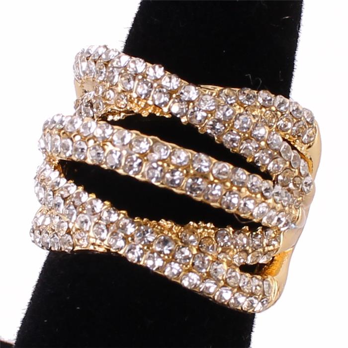 Crystal Oval Ring Gold