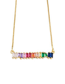 Copy of Pop of Color Bar Necklace Gold