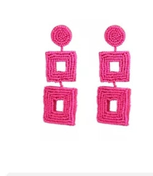 Pink Bead Earrings