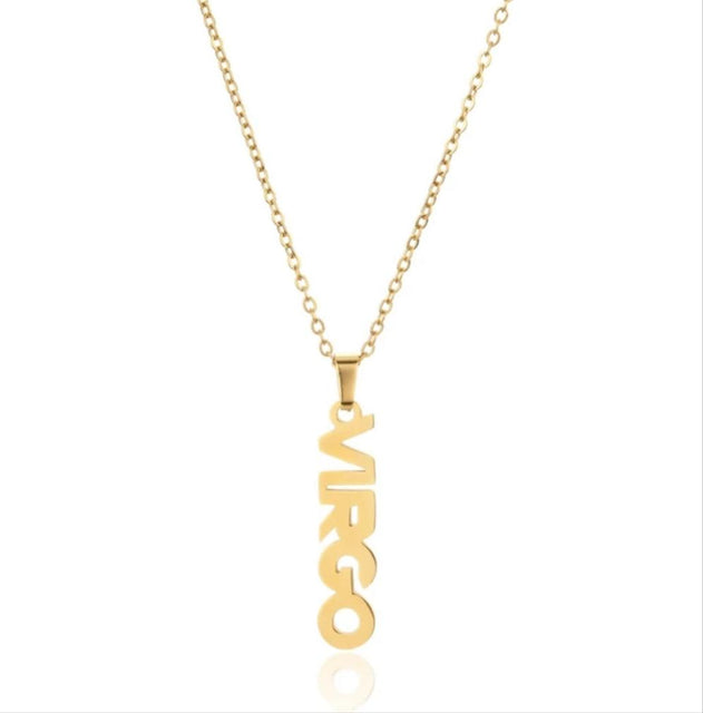 Gold Virgo Charm Necklace