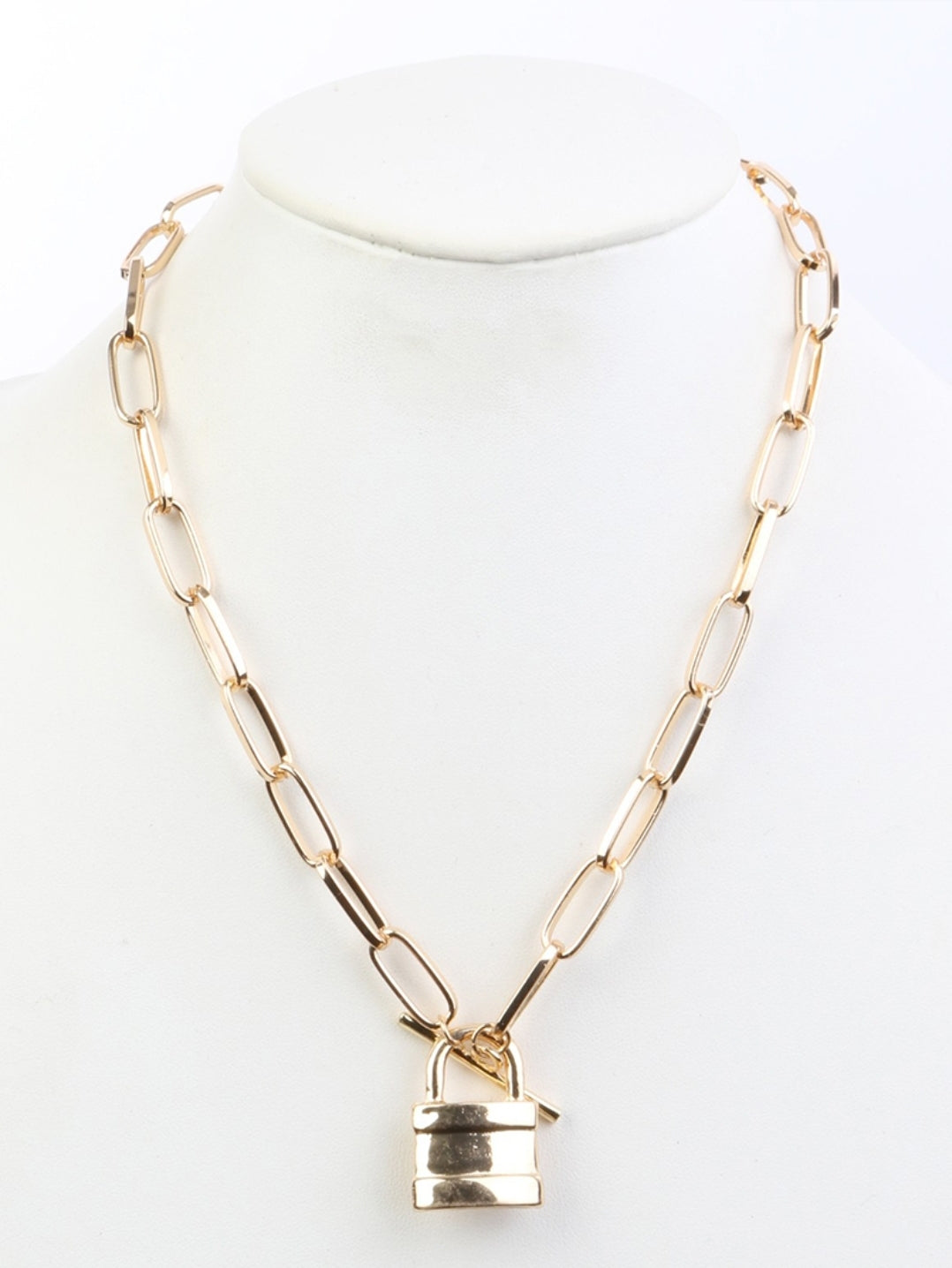 Gold Lockett Chain Necklace