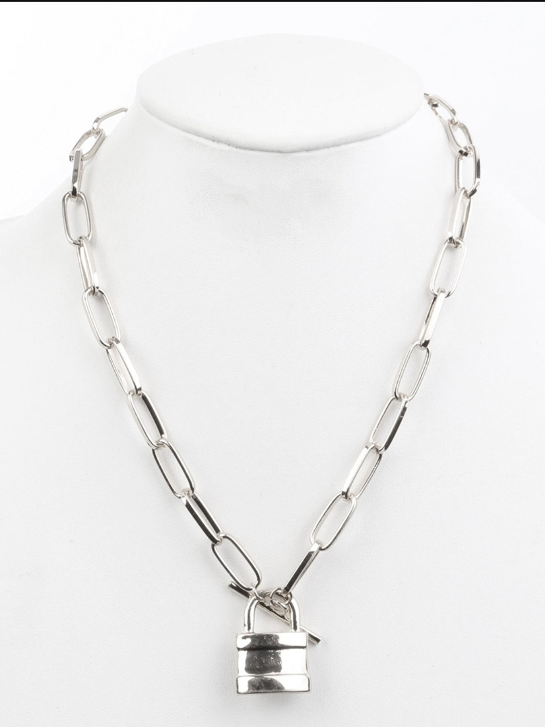 Silver Lockett Chain Necklace