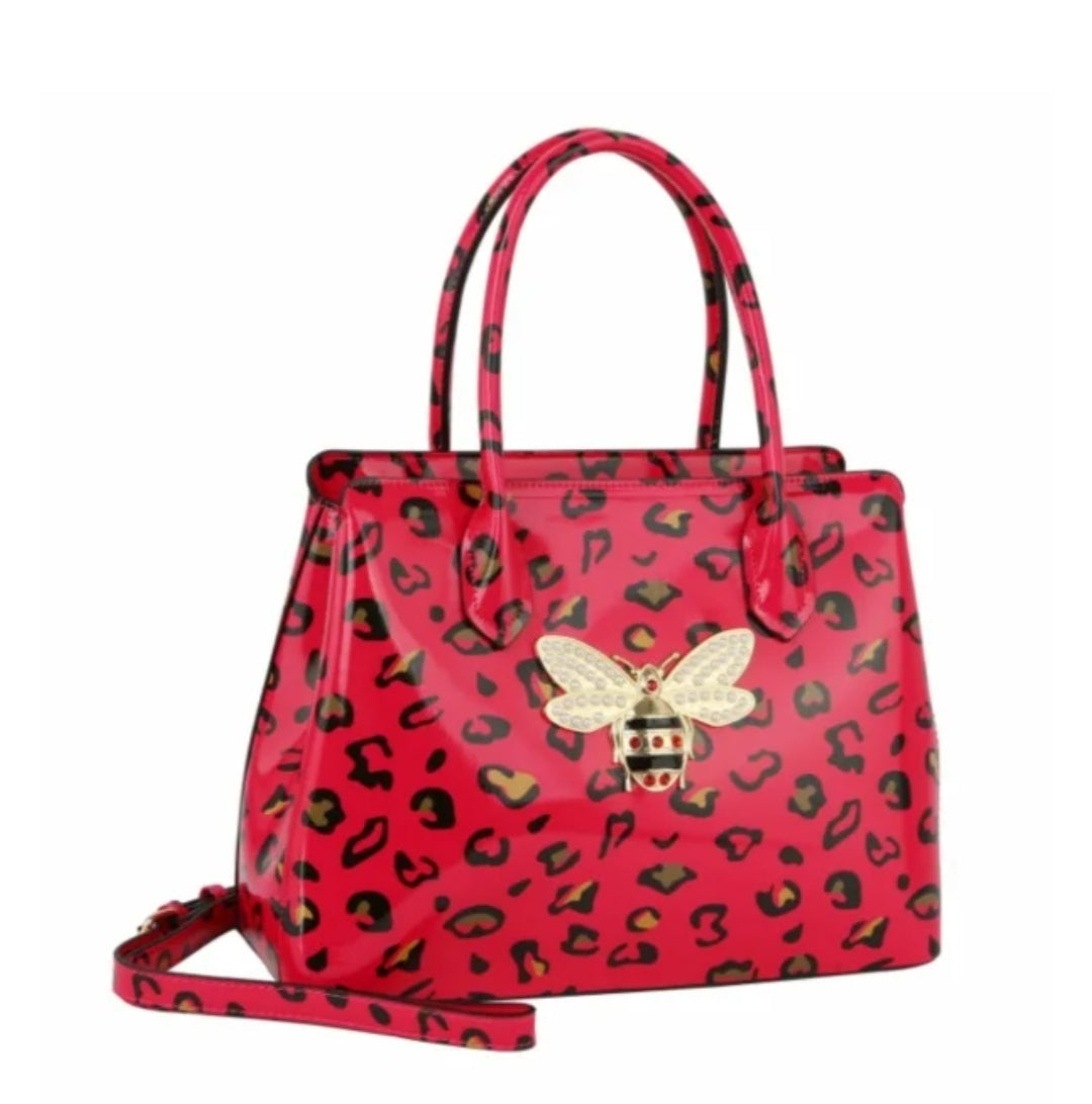 Fuchsia Leopard Print Handbag