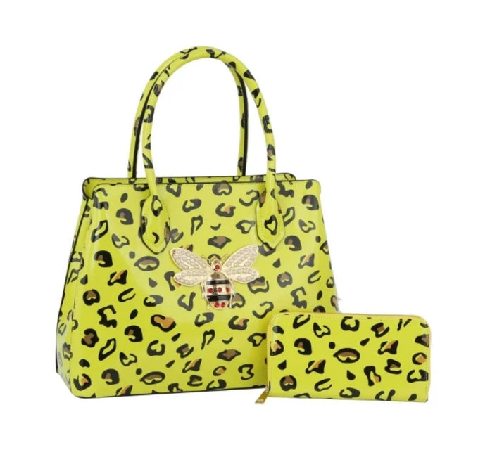 Yellow leopard Print Bag