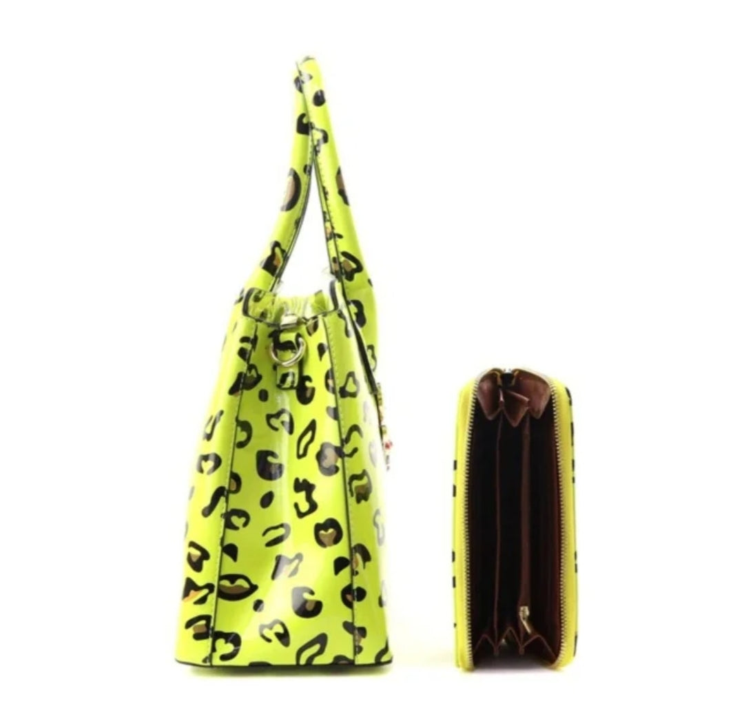 Yellow leopard Print Bag