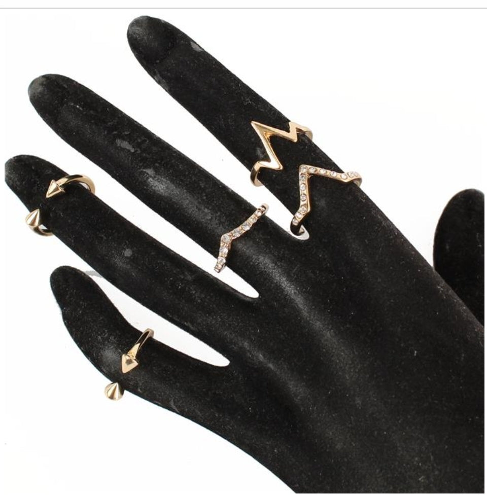 5 piece midi ring set