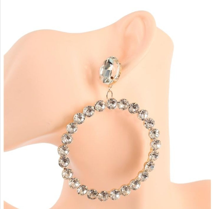 Clear Circle Glitz Earrings