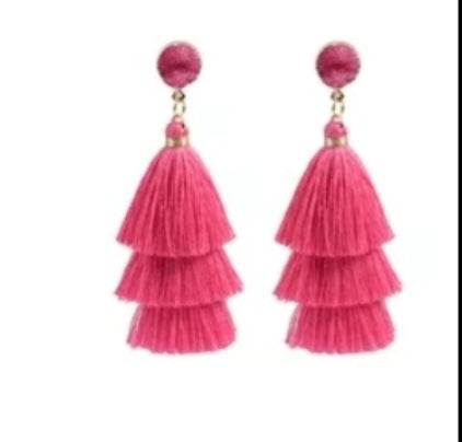 Barbie  Pink Tassel Earrings