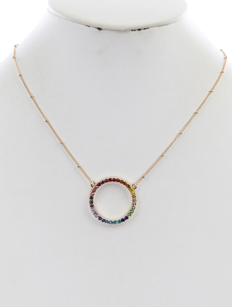 Gold Color Circle Necklace