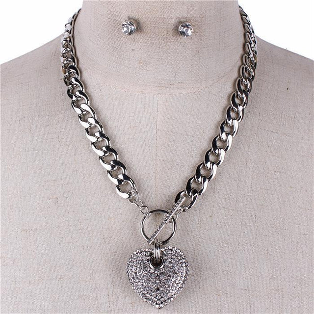 Silver Heart Charm Necklace