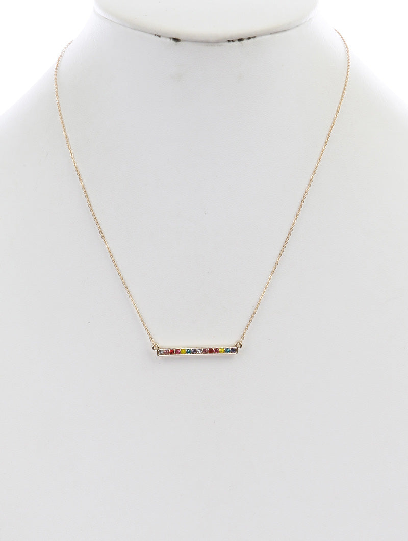 Gold Colorful Bar Necklace