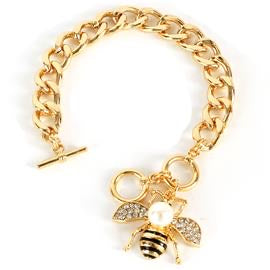 Bee bracelet single Pearl