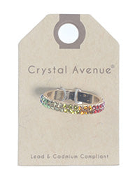 Size 8 Silver Colorful Ring